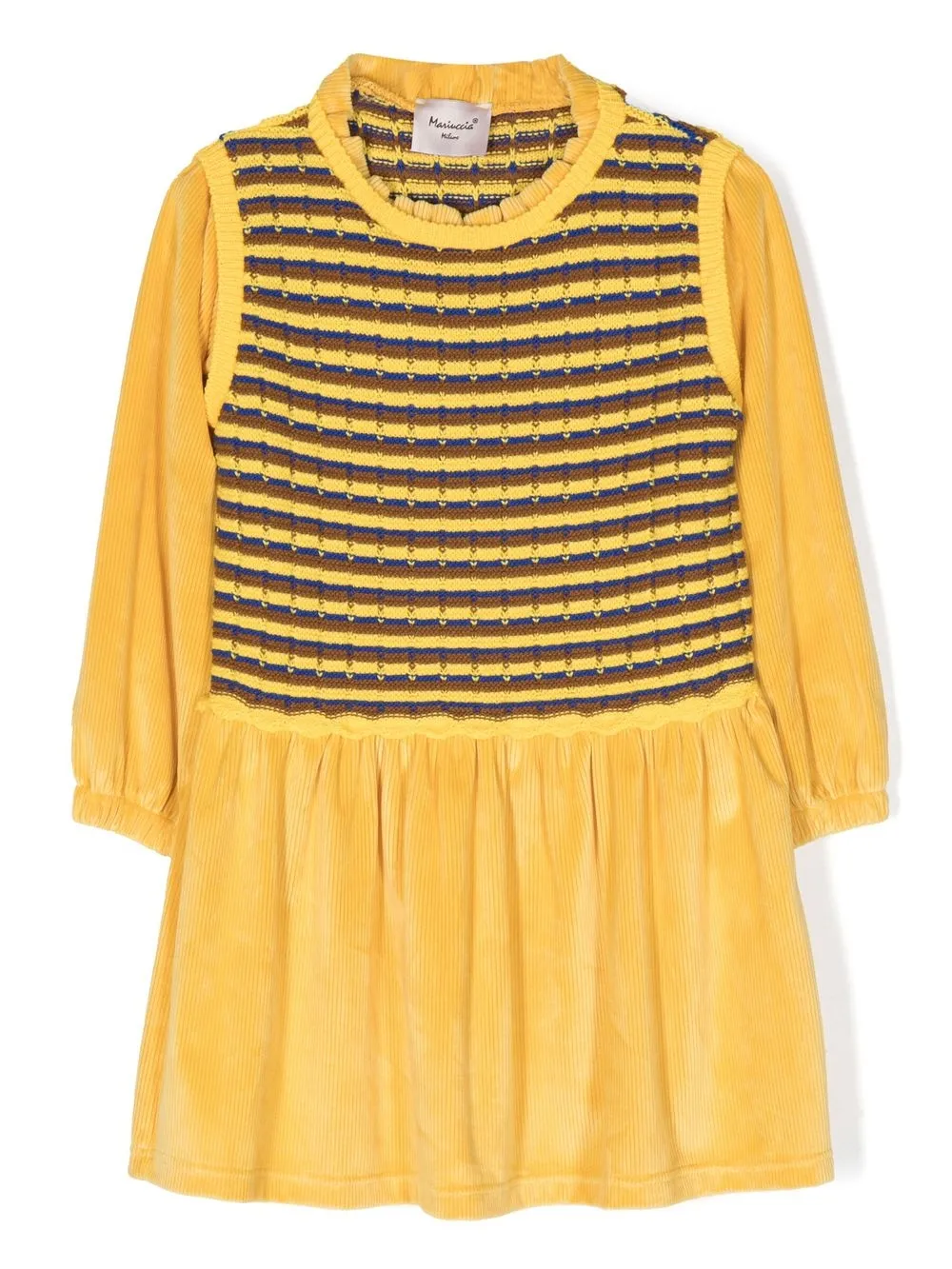 

Mariuccia Milano Kids knitted-panel long-sleeved dress - Yellow