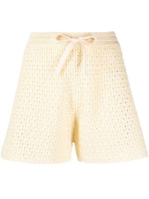 Lady Beige Drawstring Knit Shorts