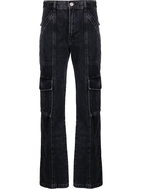 FRAME high-rise straight-leg cargo jeans