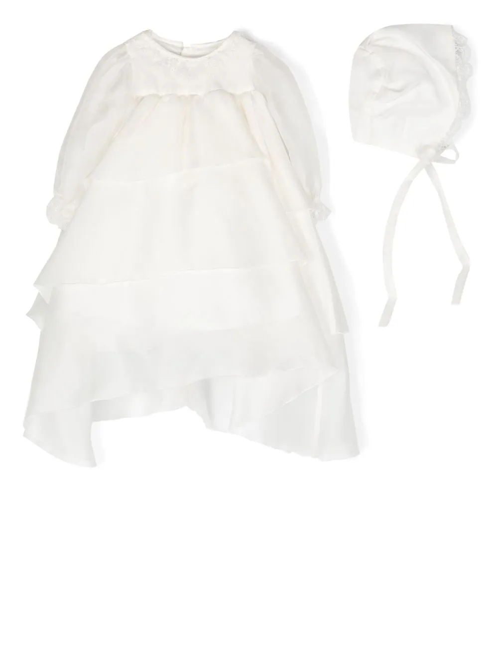 

La Stupenderia set de gorro y falda con paneles - Blanco