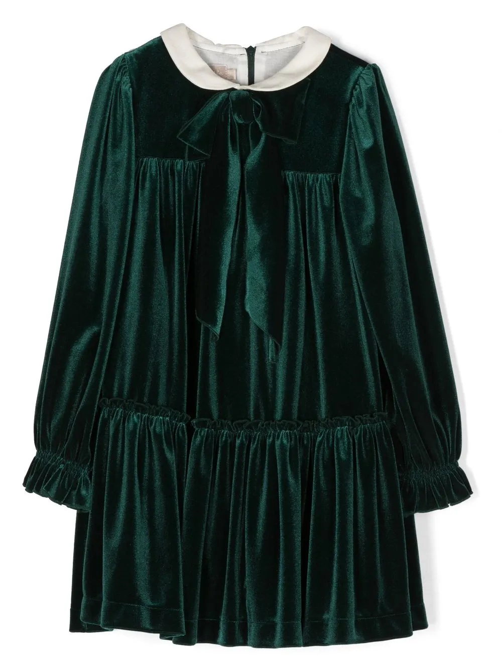 

La Stupenderia bow-detail tiered midi dress - Green