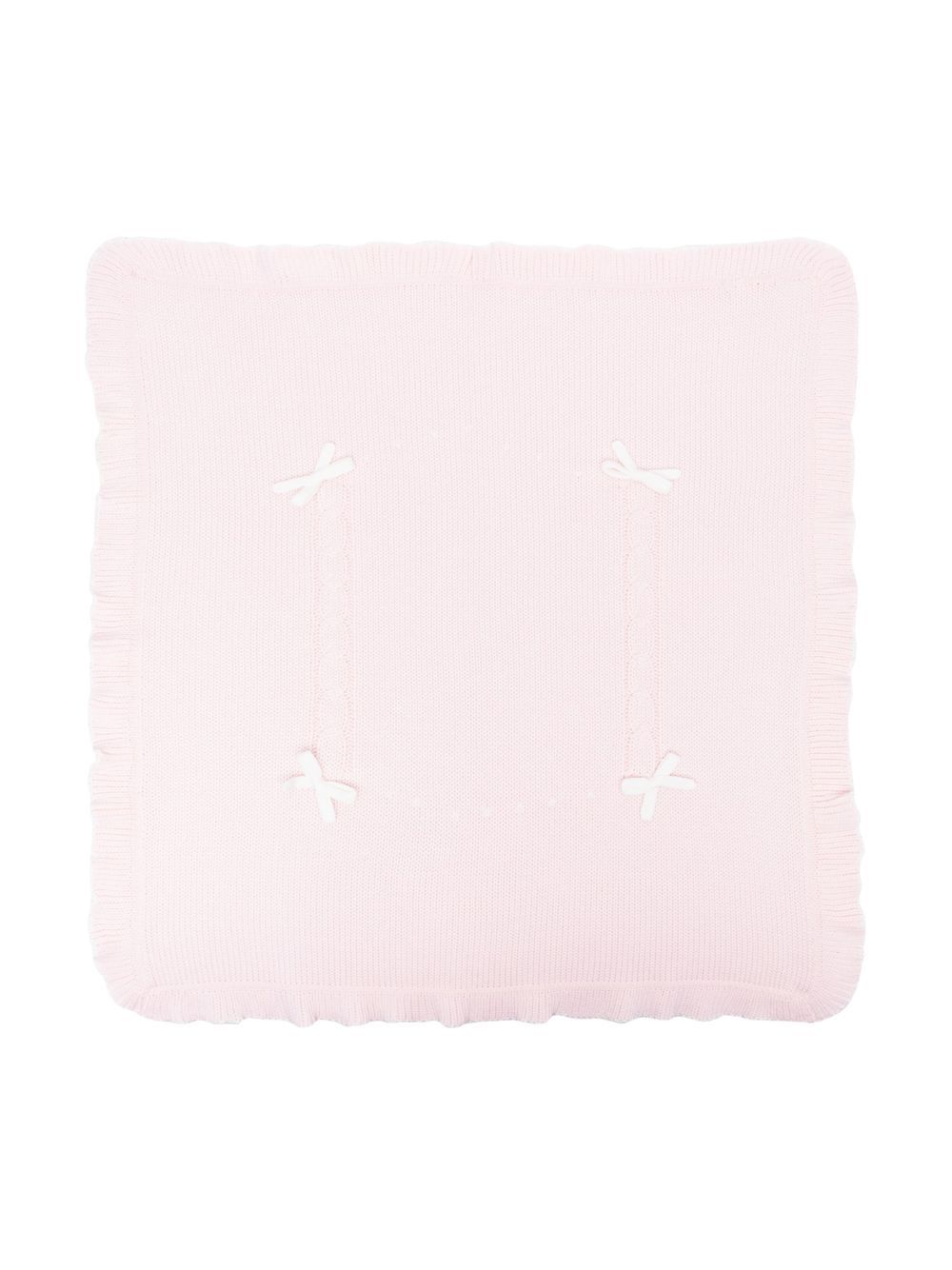 

La Stupenderia bow-embellished cashmere blanket - Pink