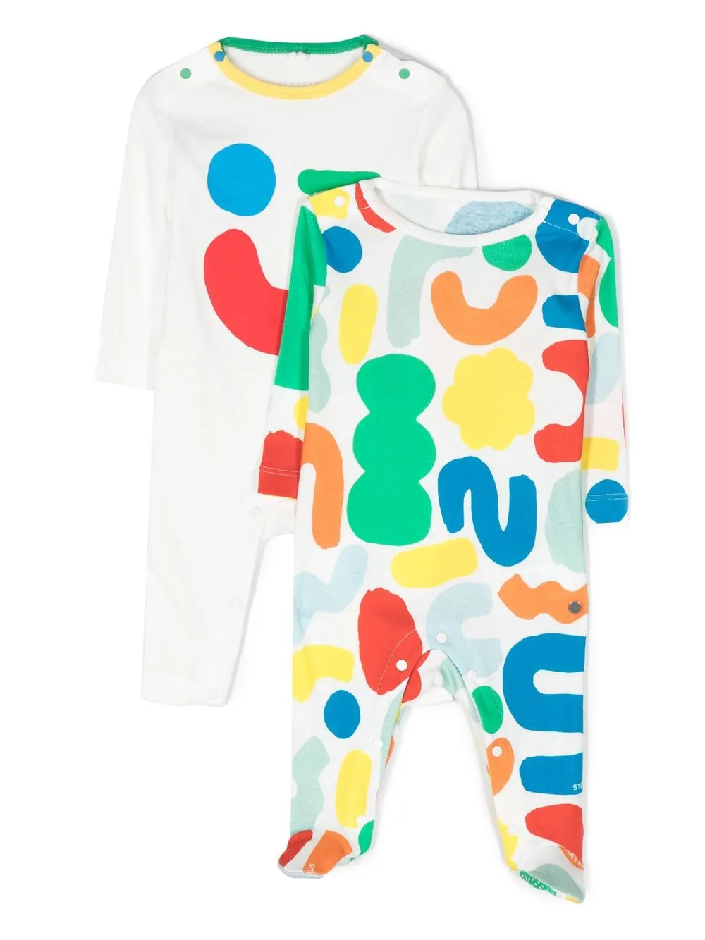 

Stella McCartney Kids pack de dos mamelucos con estampado gráfico - Blanco