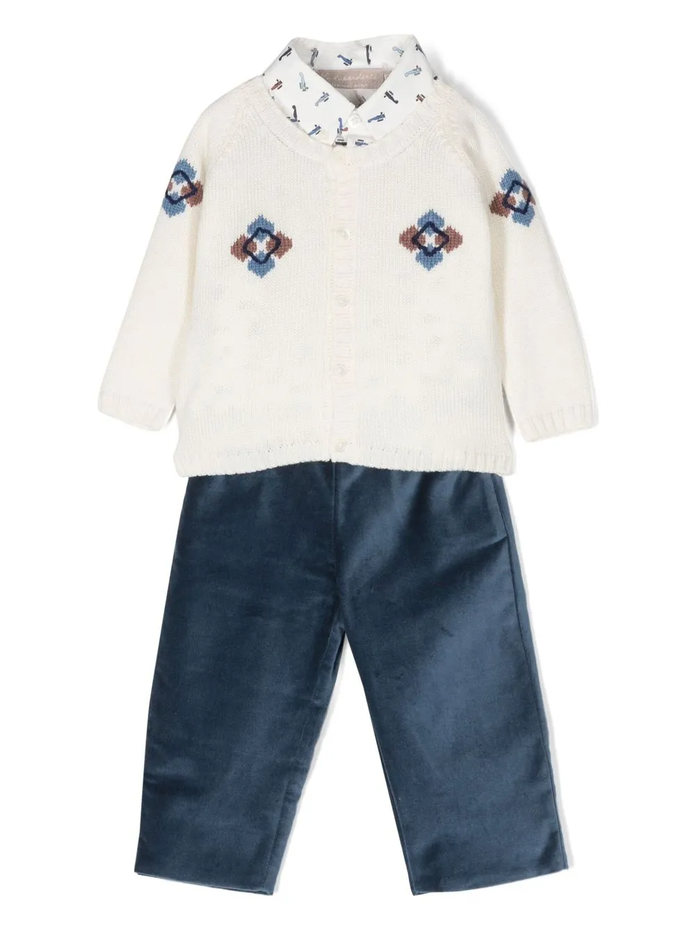 

La Stupenderia aeroplane-print outfit set - Neutrals