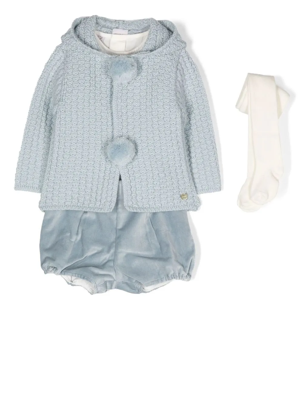 

Paz Rodriguez pompom-detail hooded outfit set - Blue