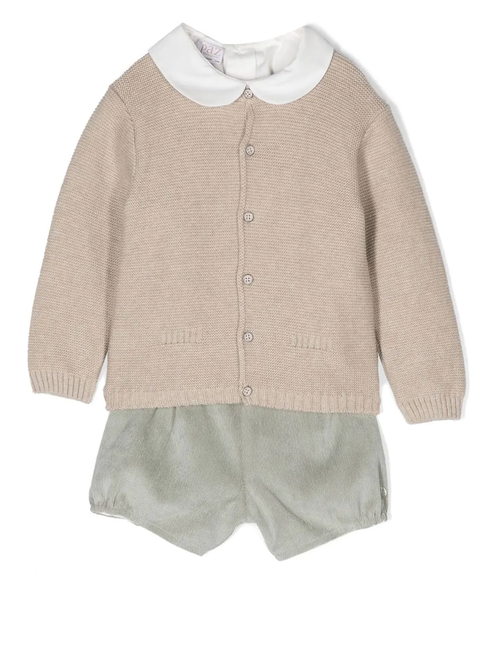 

Paz Rodriguez layered cardigan & shorts set - Neutrals