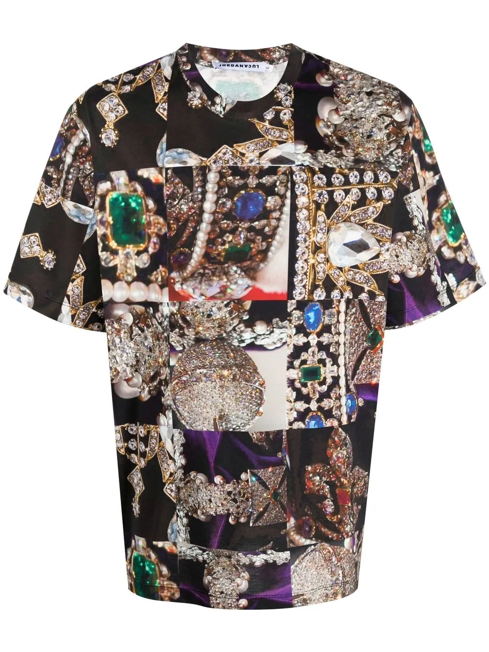 

JORDANLUCA jewell-print cotton T-shirt - Black
