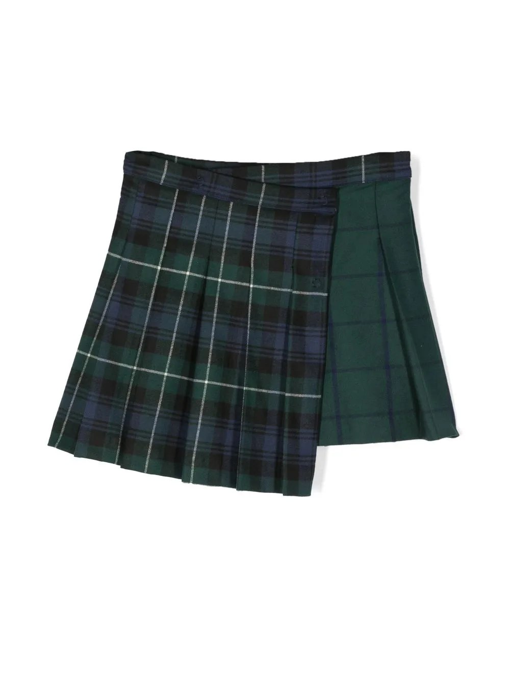 

Il Gufo check-pattern asymmetric mini skirt - Blue