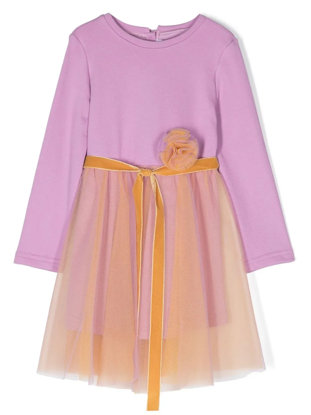 

Colorichiari tulle-skirt long-sleeve dress - Purple