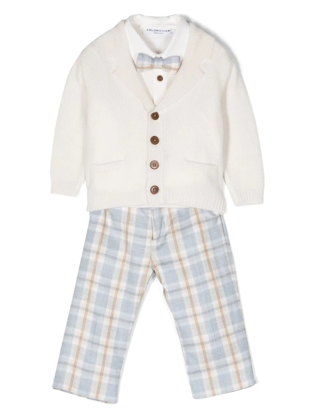 

Colorichiari checked three-piece set - Neutrals