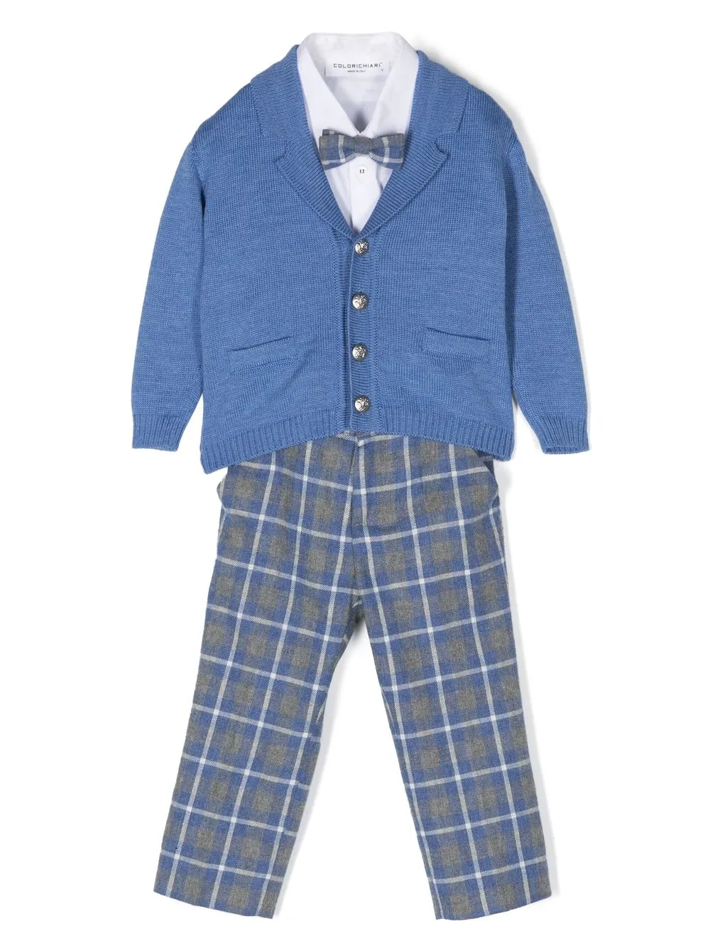 

Colorichiari check pattern wool trousers - Blue