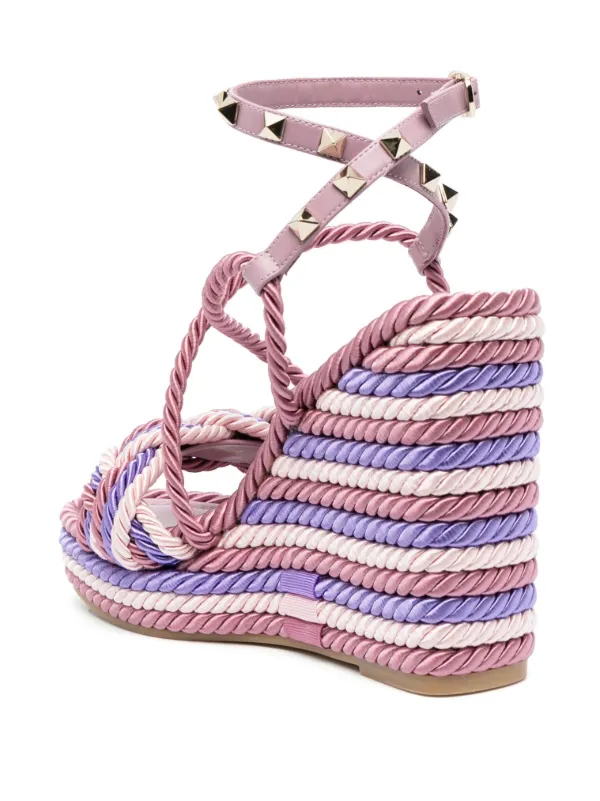 Louis Vuitton Purple Rubber Ankle-Strap Wedge Sandals