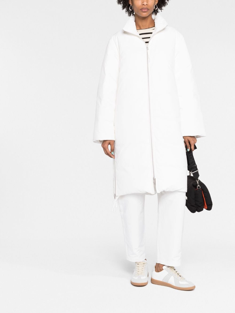 Shop Jil Sander High-neck Padded Coat In Weiss