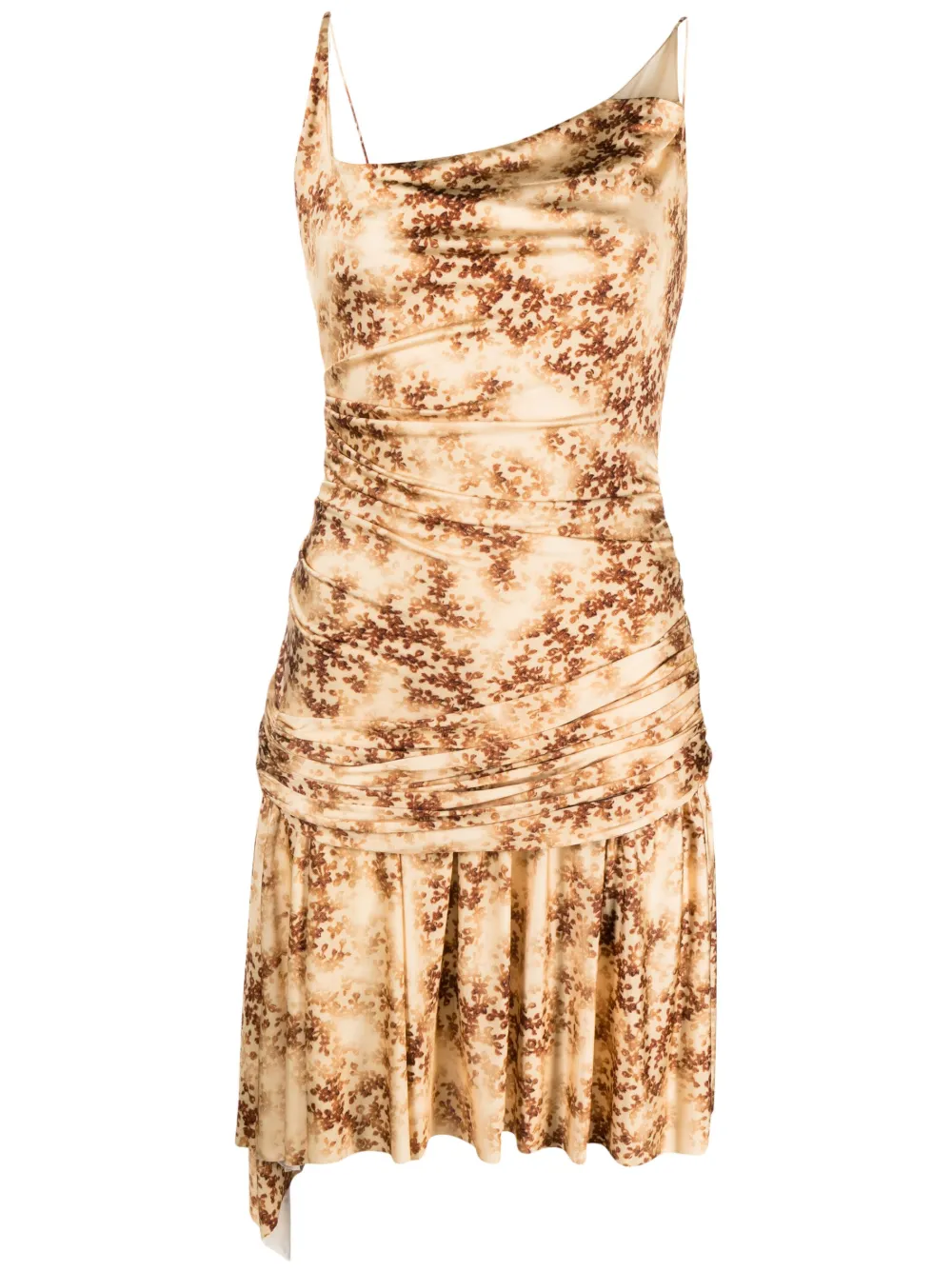 Shop Commission Lindsey Floral-print Minidress In Neutrals