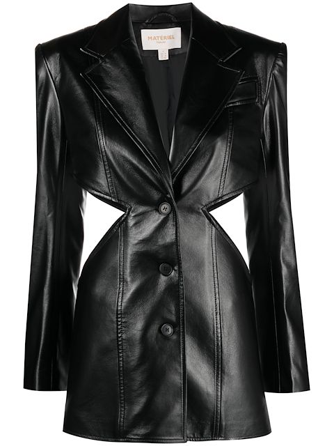 Materiel cut-out leather blazer