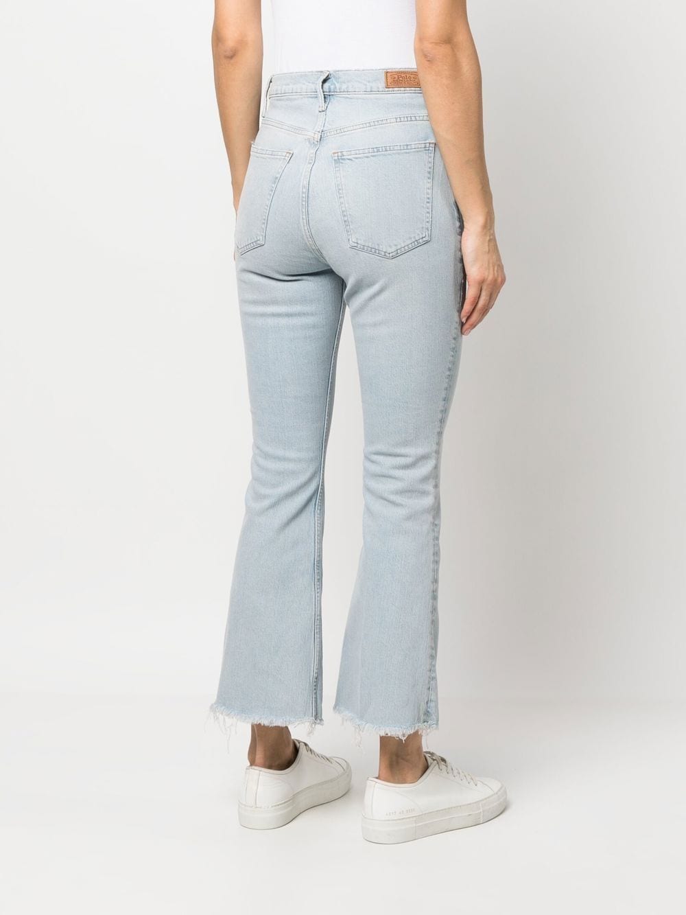Shop Polo Ralph Lauren High-rise Cropped Jeans In 蓝色