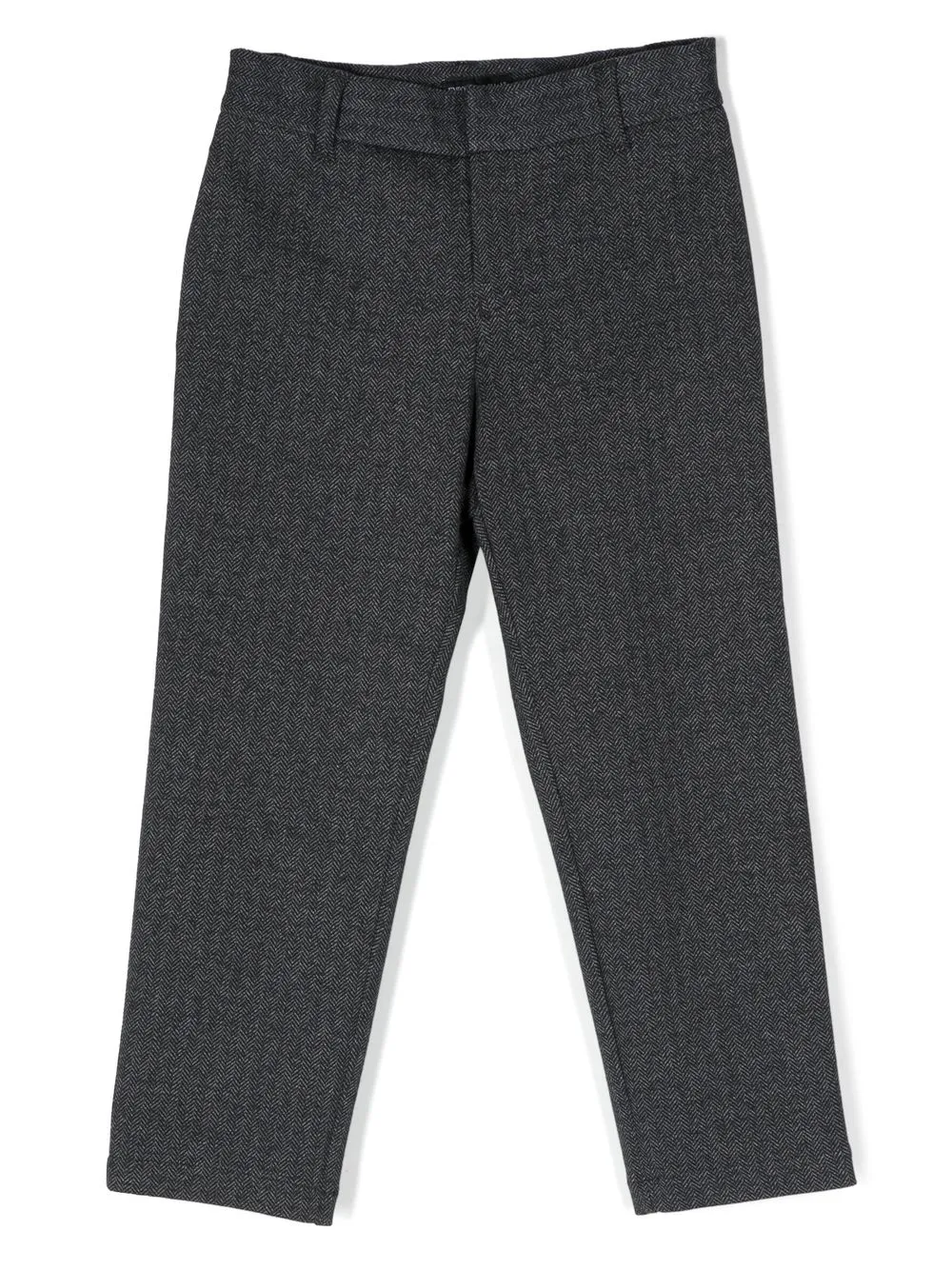 

Emporio Armani Kids chevron-knit tailored trousers - Azul