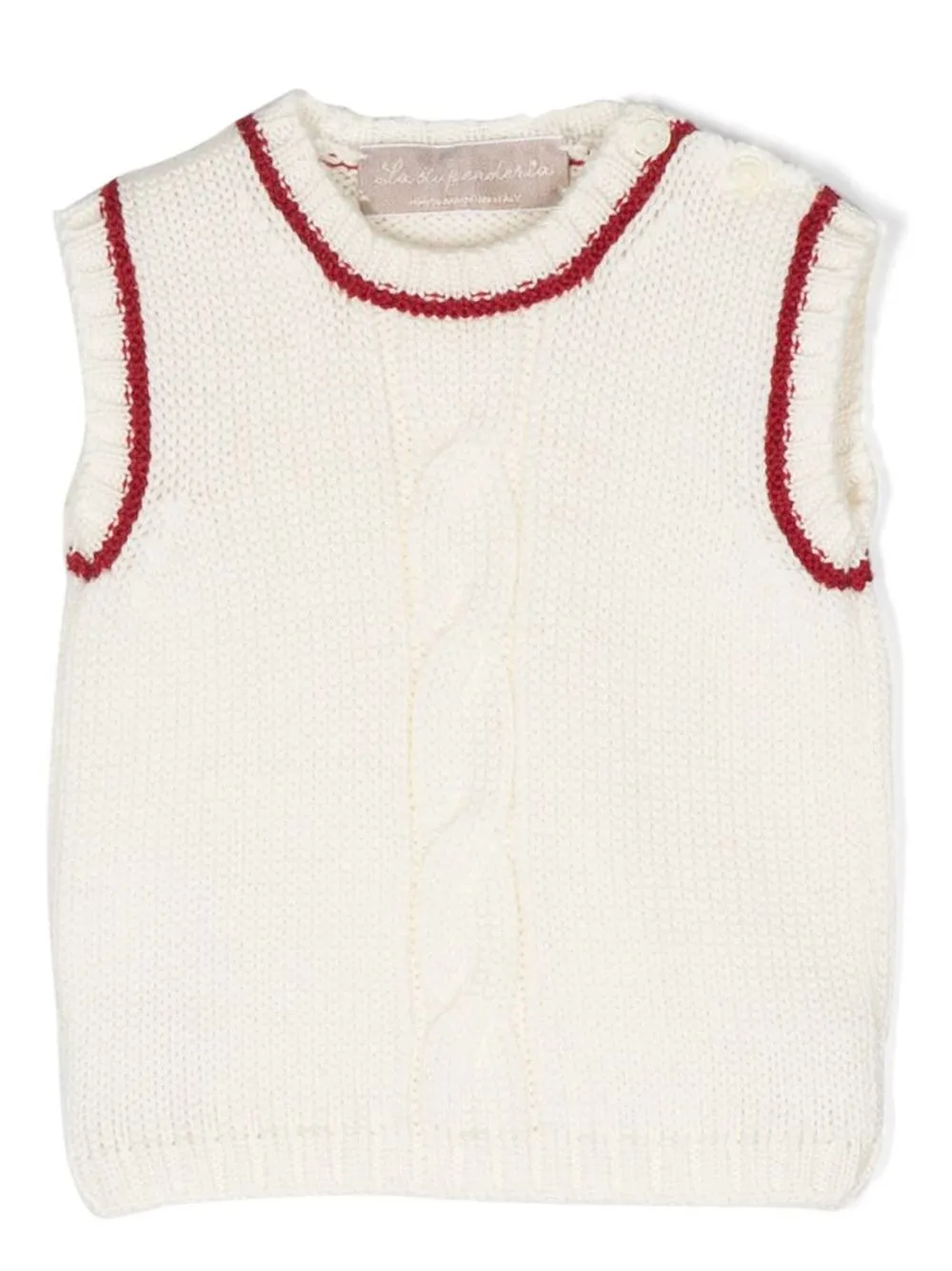 

La Stupenderia crew neck cashmere vest - White