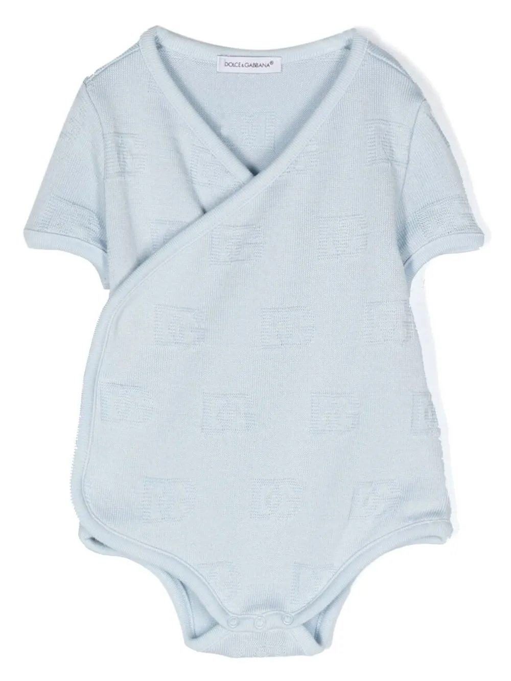 Dolce & Gabbana Babies' Monogram-pattern Knit Body In Blue