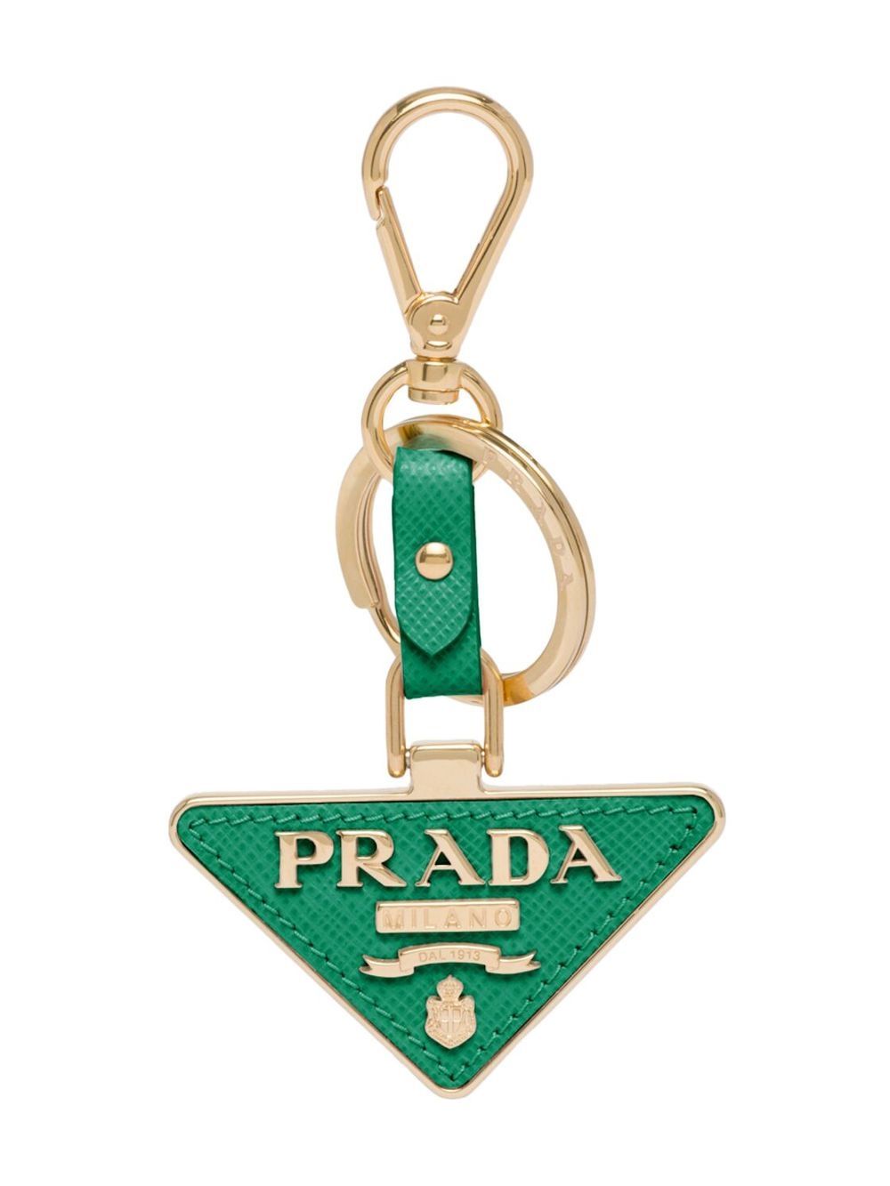 

Prada logo-plaque clasp-fastening keyring - Green