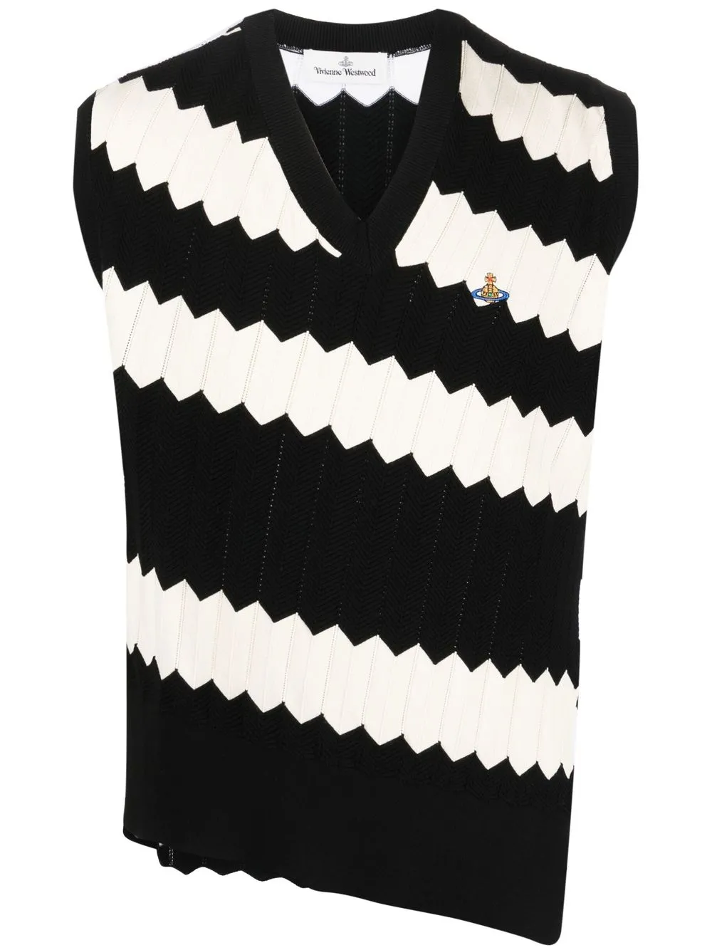 

Vivienne Westwood asymmetric chevron-knit vest top - Black