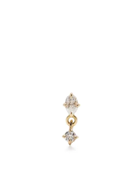 Lizzie Mandler Fine Jewelry 18kt yellow gold Mix Matched diamond stud earring