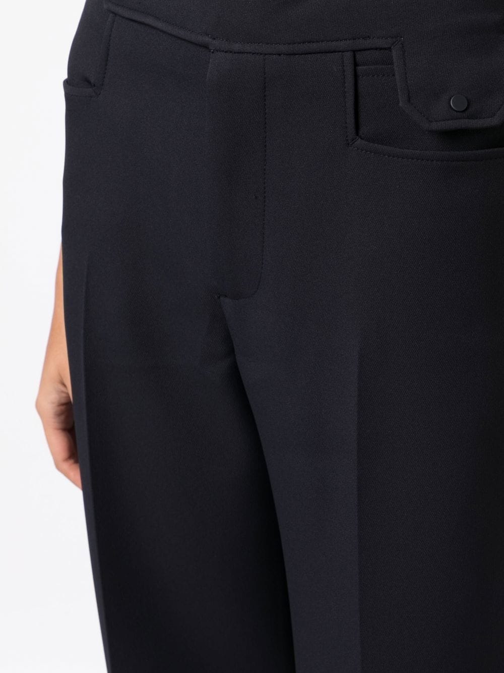 Shop Low Classic Pocket-point Wide-leg Trousers In Blue