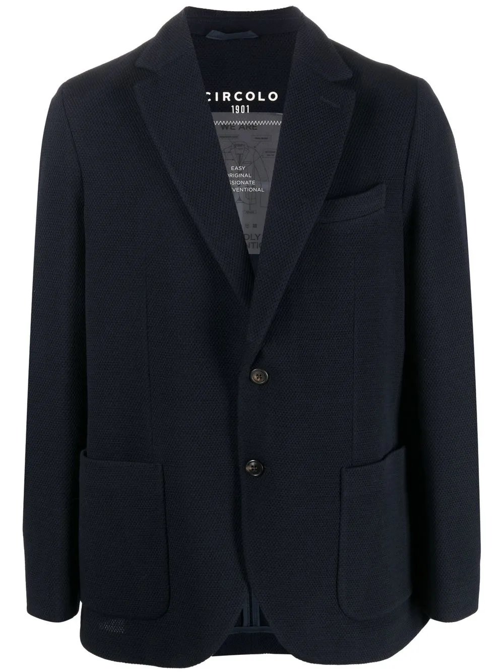 

Circolo 1901 single-breasted wool blazer - Blue
