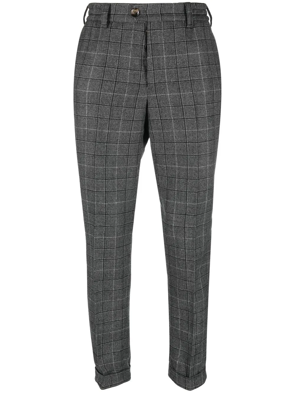 

PT Torino plaid-check print trousers - Grey