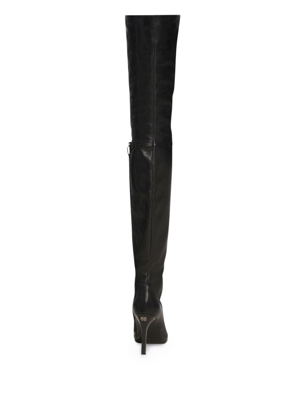 Shop Balenciaga Odeon 100mm Over-the-knee Leather Boots In Black