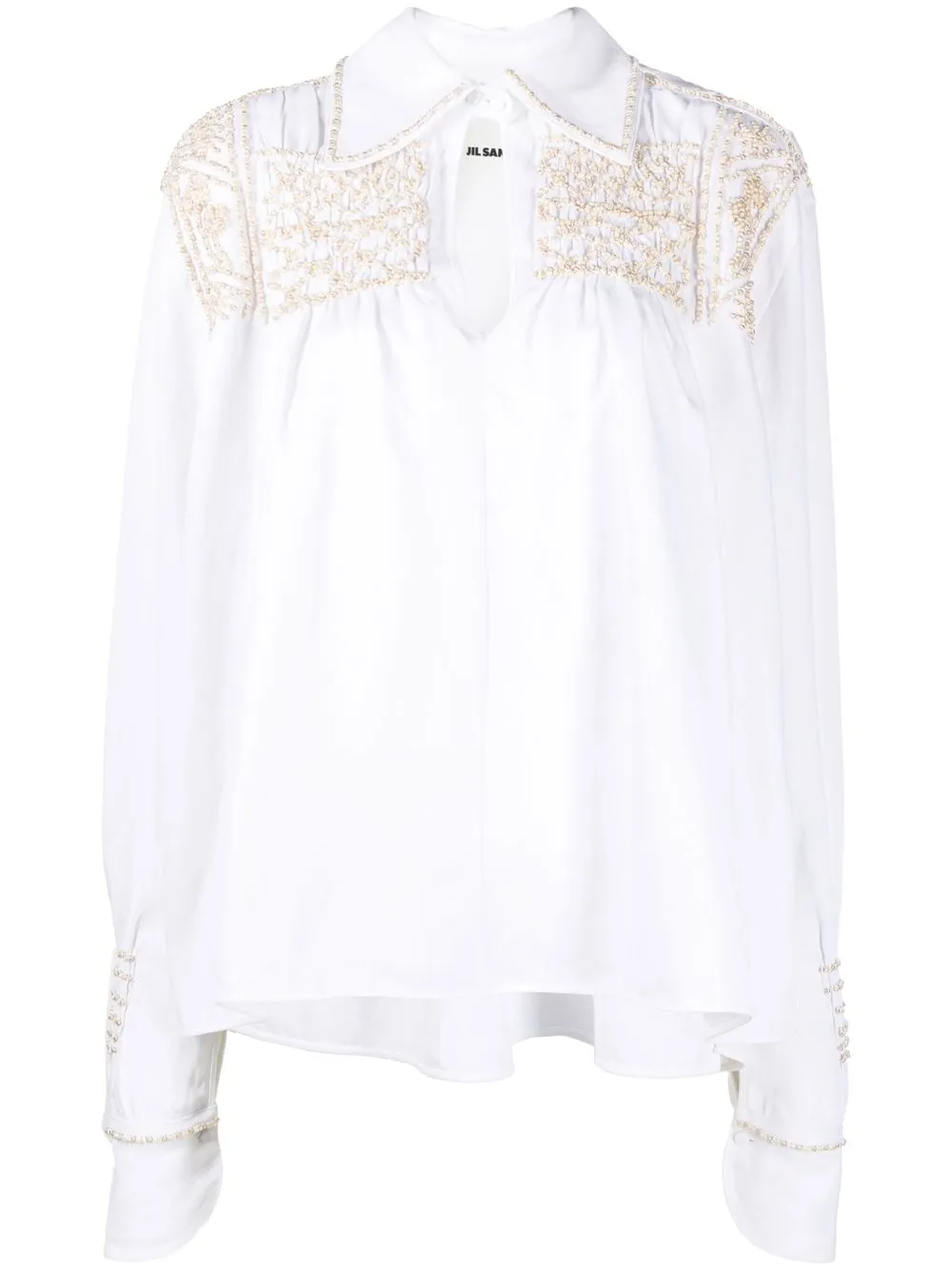 

Jil Sander smocked blouse - White