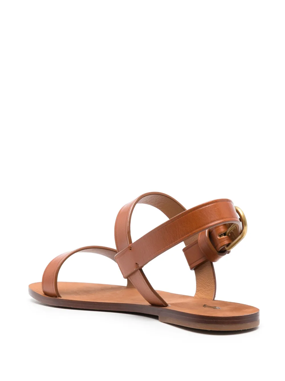 Polo Ralph Lauren Triple-strap Flat Sandals In Brown