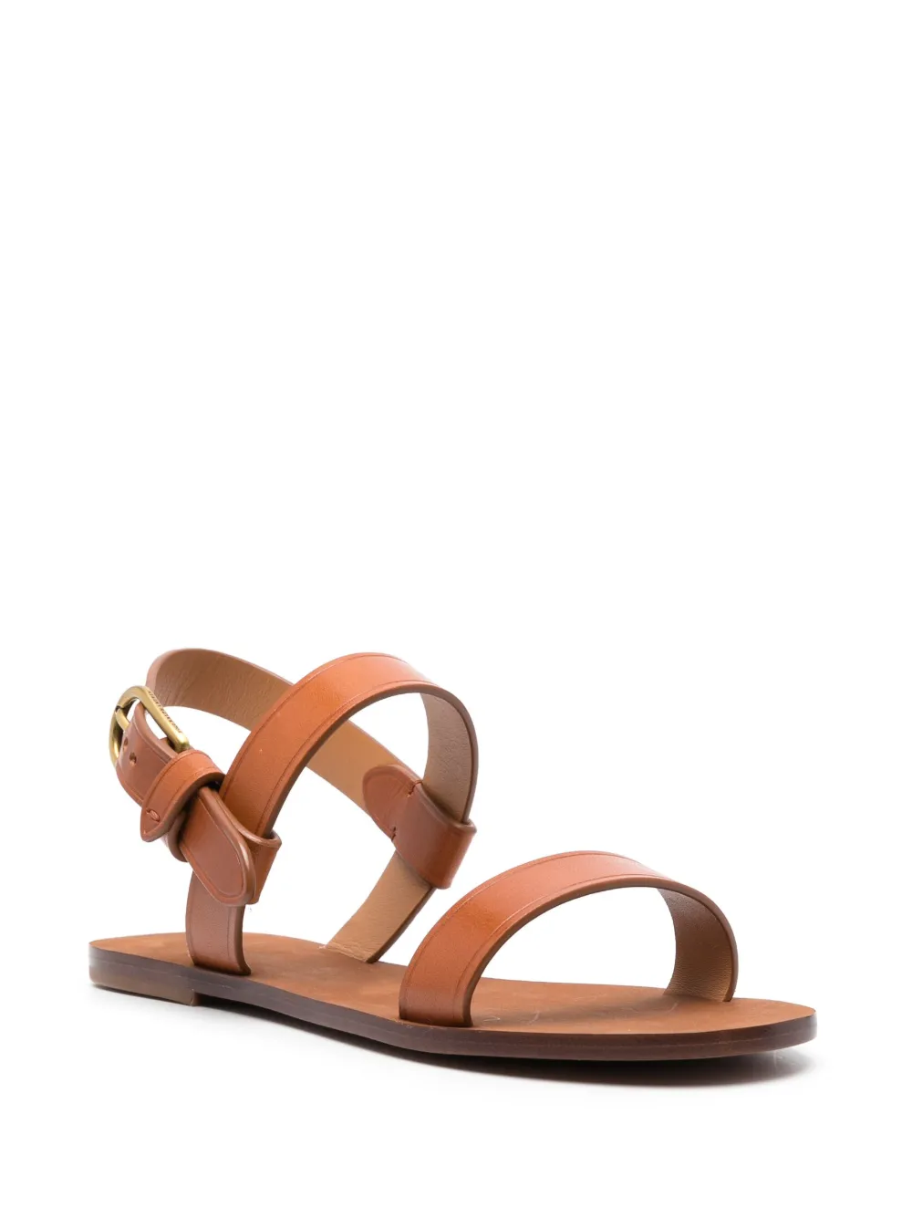 Polo Ralph Lauren Triple-strap Flat Sandals In Brown