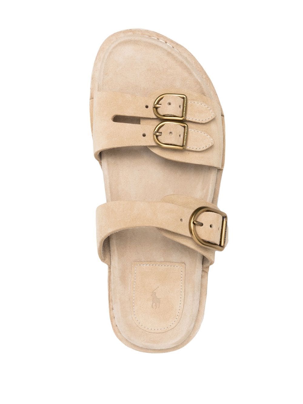 Shop Polo Ralph Lauren Suede Strappy Slides In Neutrals