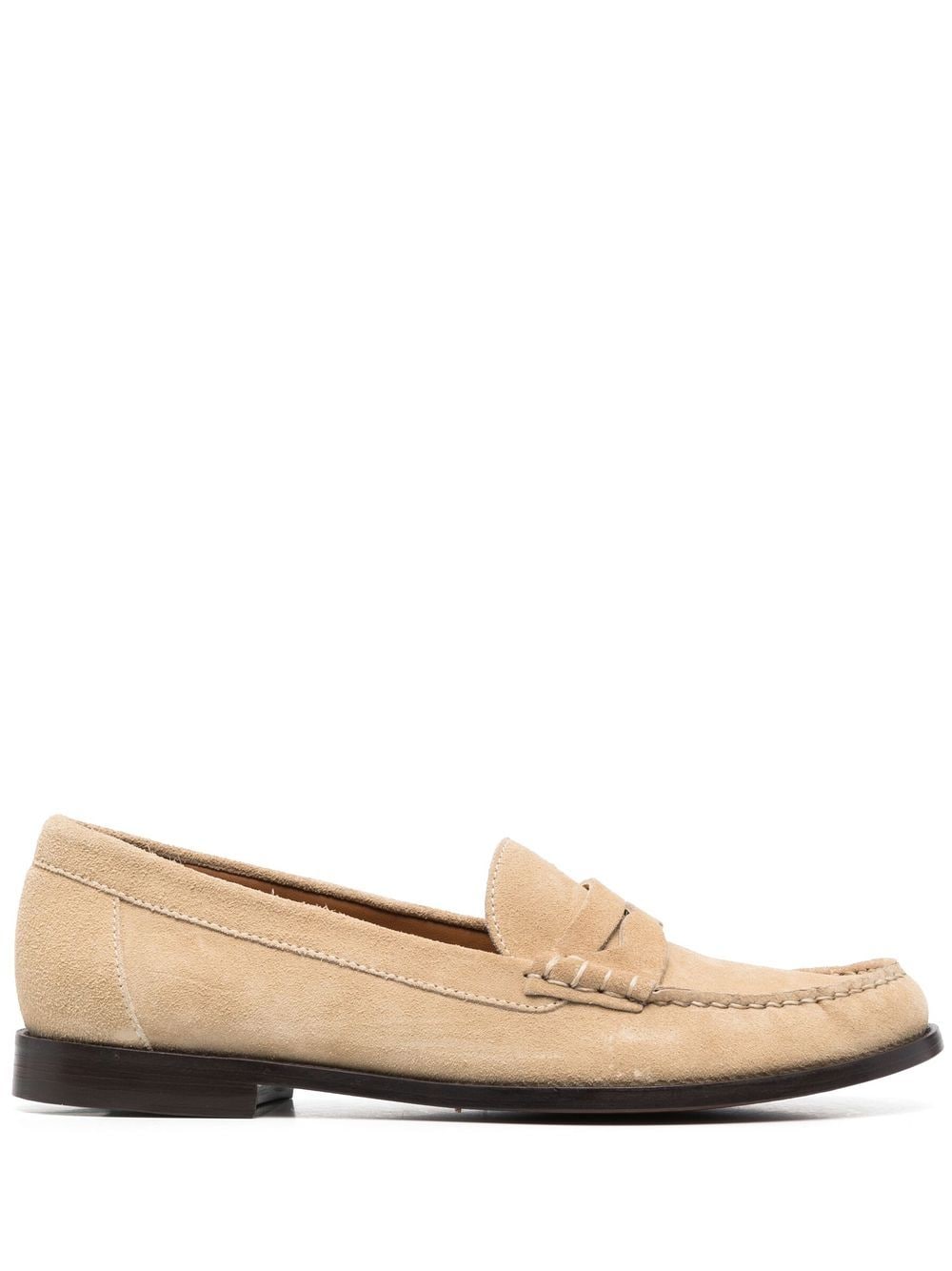 Polo Ralph Lauren Leather Penny Slot Loafers In Neutrals