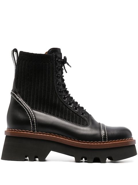 Chloé Owena flatform lace-up boots