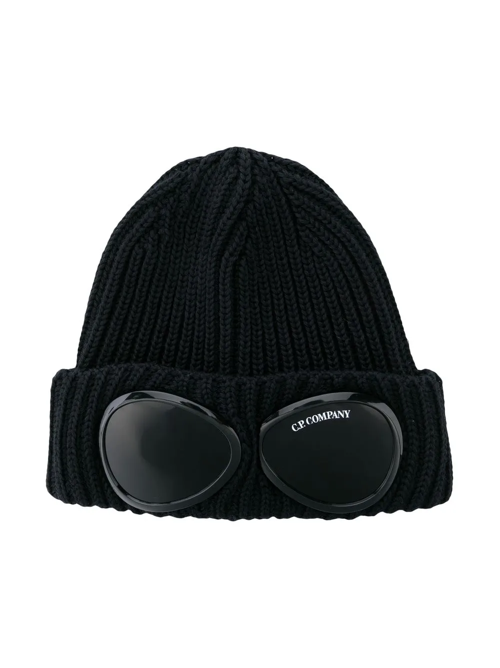 

C.P. Company Kids goggle-detail knitted beanie - Black