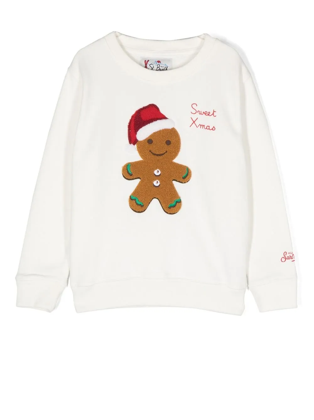 

MC2 Saint Barth Kids gingerbread man-motif jumper - Blanco