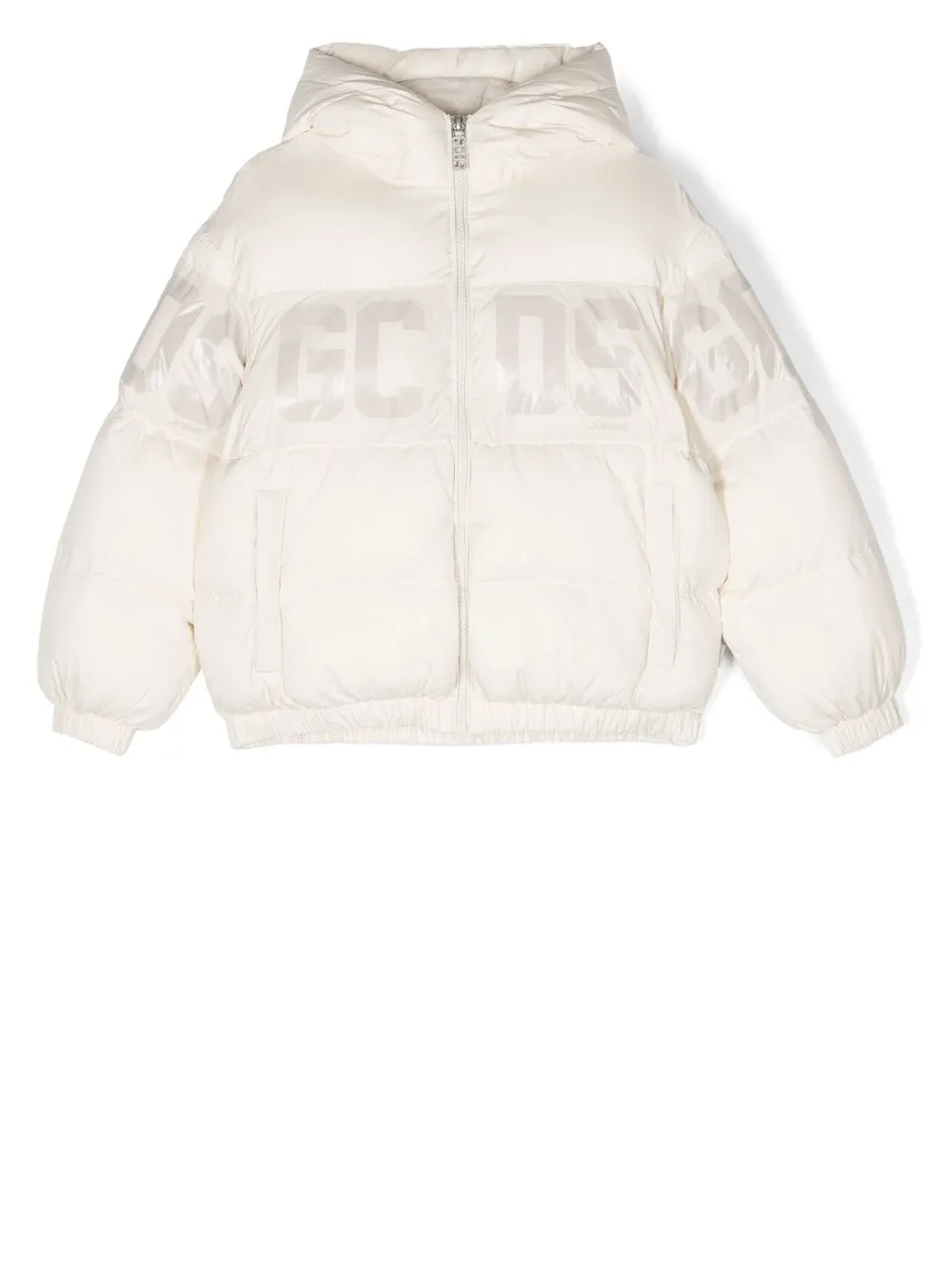 

Gcds Kids logo-print padded jacket - White