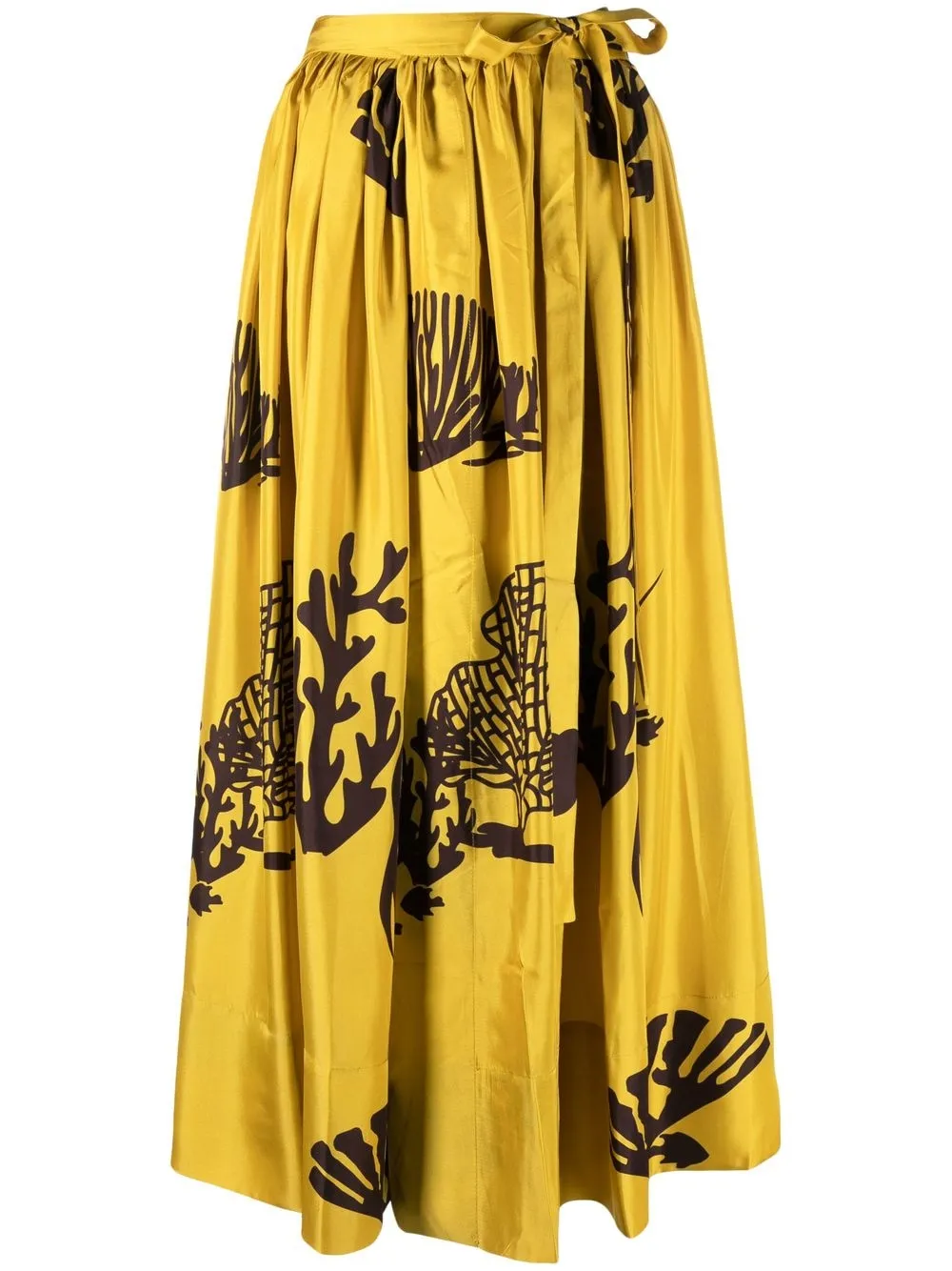 

Asceno high-waisted graphic-print skirt - Yellow