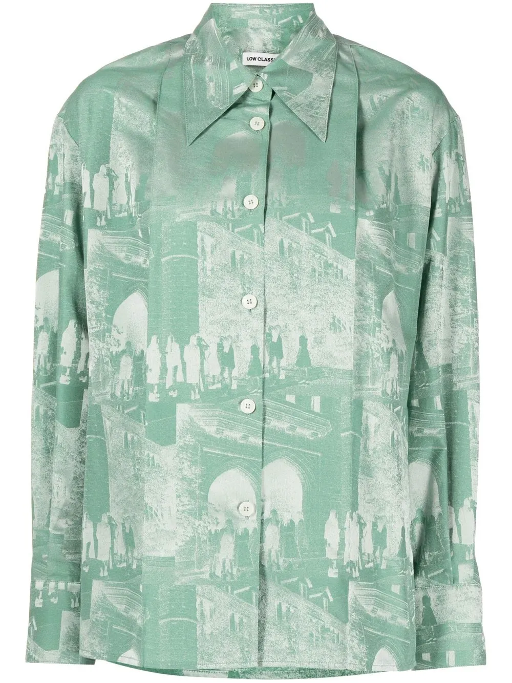 

Low Classic pleated jacquard shirt - Green