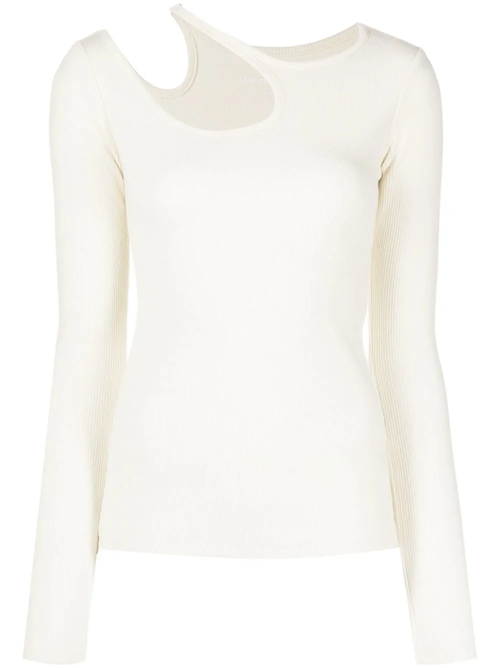 

Low Classic asymmetric curve-hole T-shirt - White