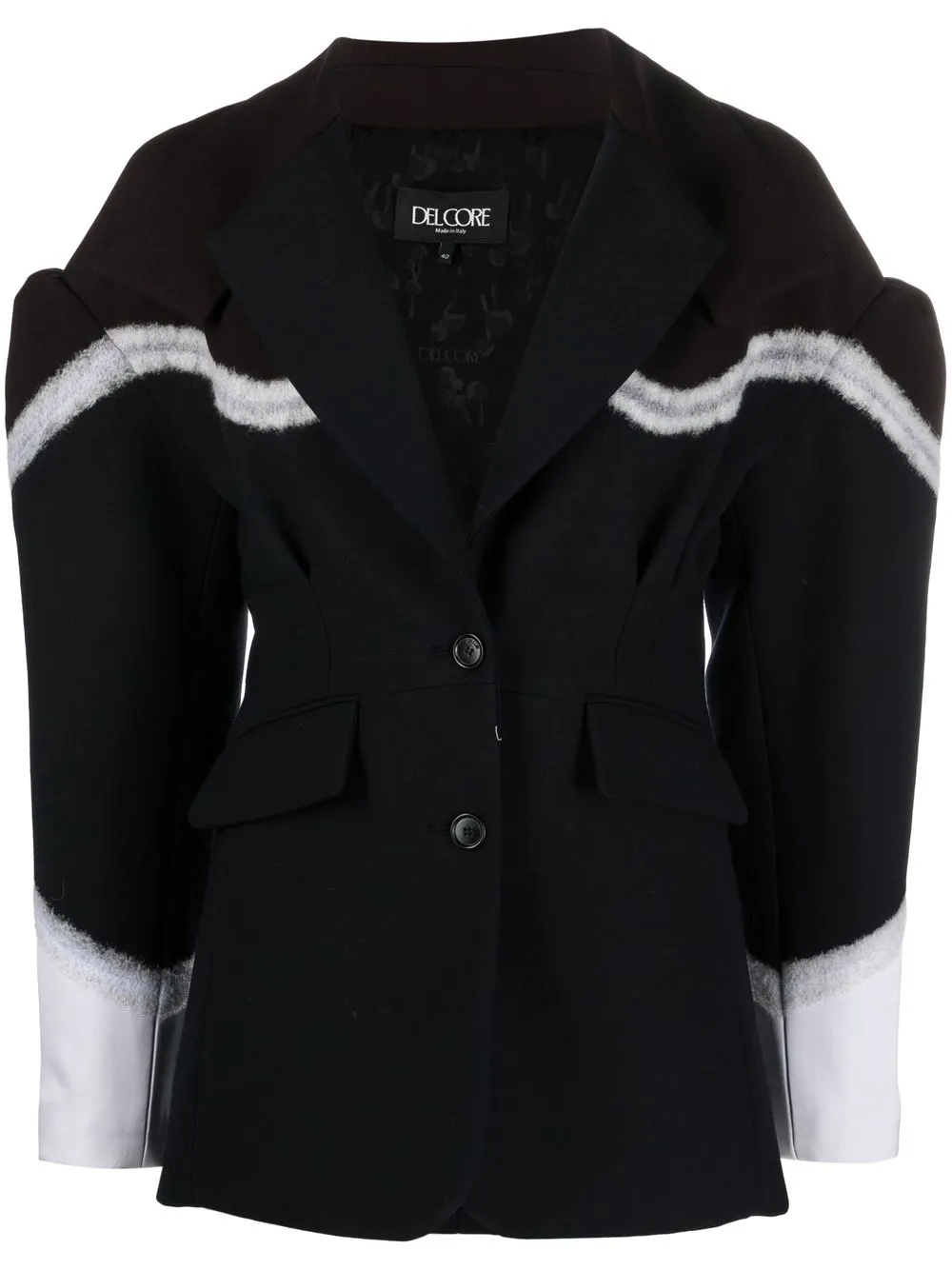 

Del Core stripe-detail single-breasted blazer - Black