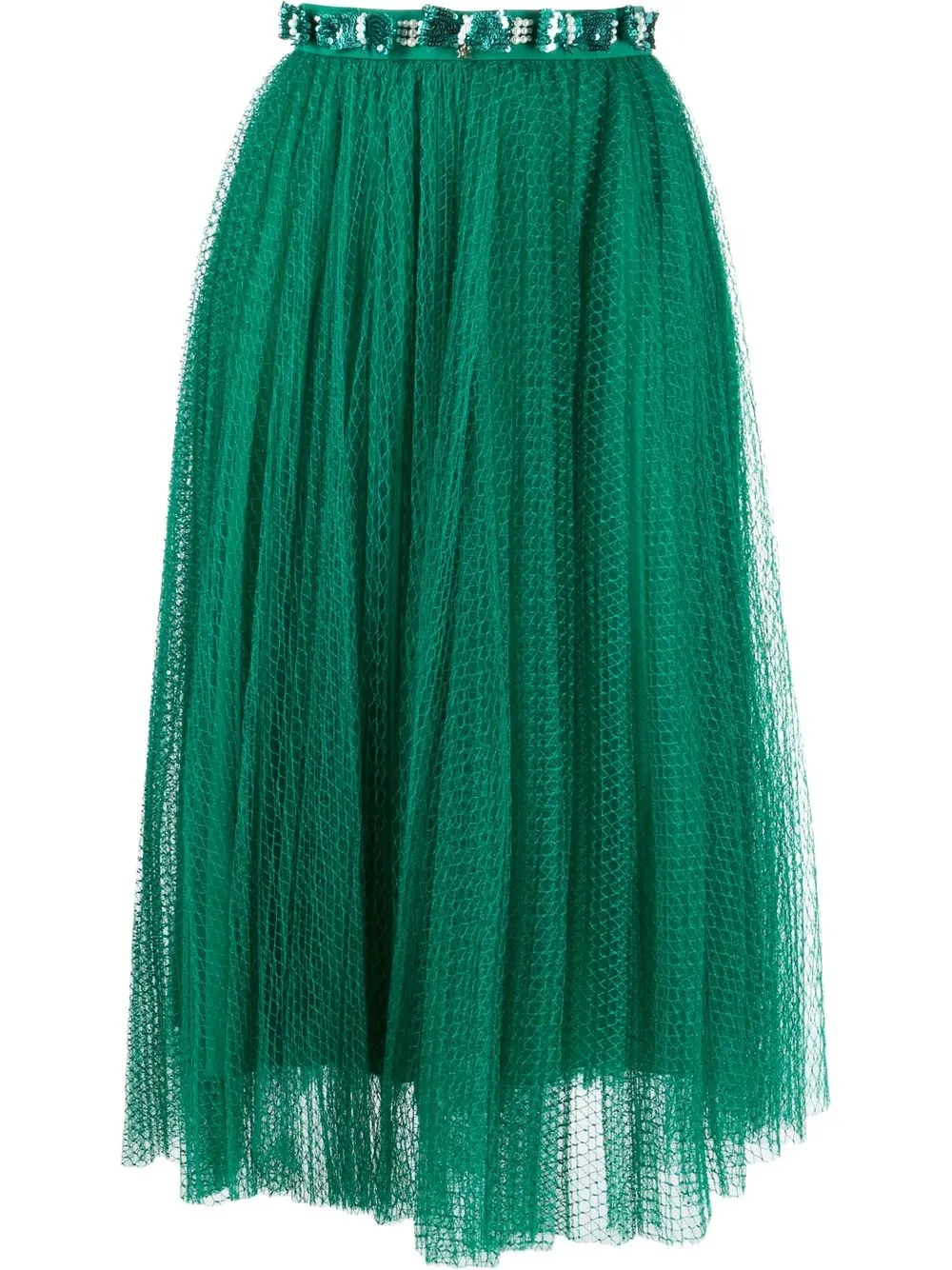 

Elisabetta Franchi crystal-embellished high-waisted skirt - Green
