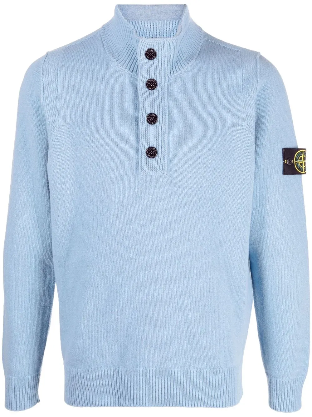 

Stone Island logo-patch long-sleeve jumper - Blue