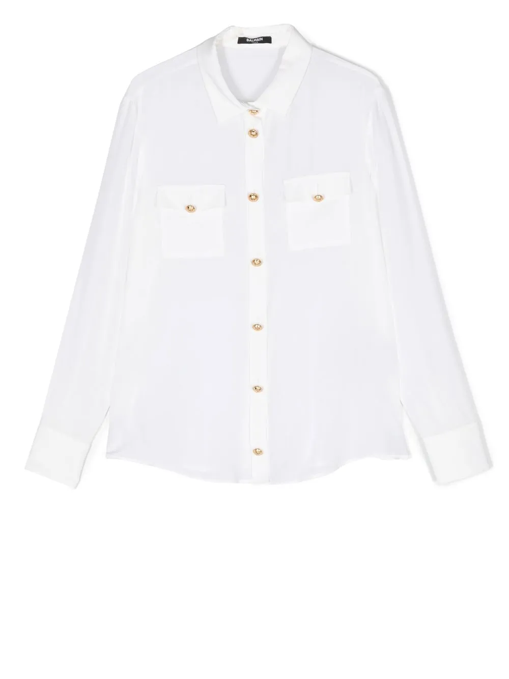 

Balmain Kids embossed-button long-sleeve shirt - White
