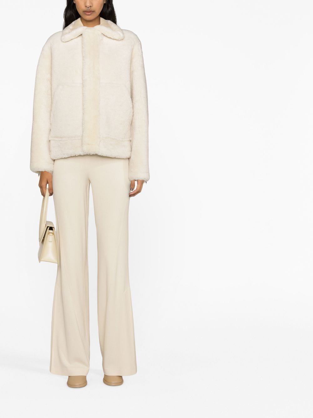 Jacquemus Spread Collar Shearling Jacket - Farfetch