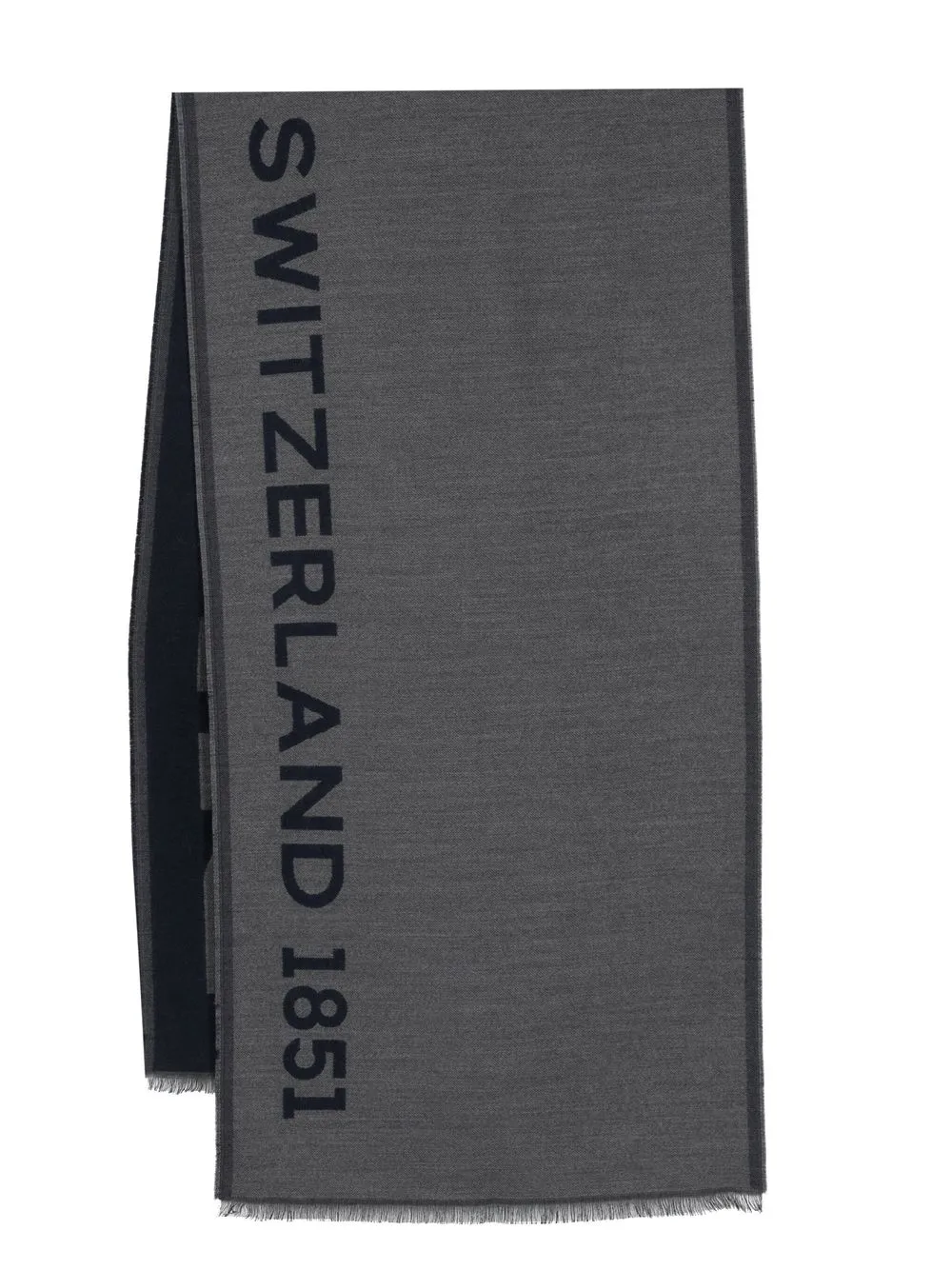 

Bally logo-print wool blend scarf - Grey