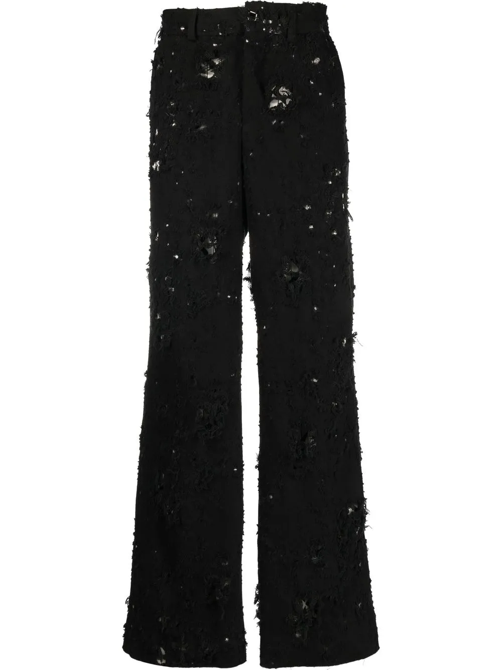 

CANAKU distressed-finish straight-leg trousers - Black