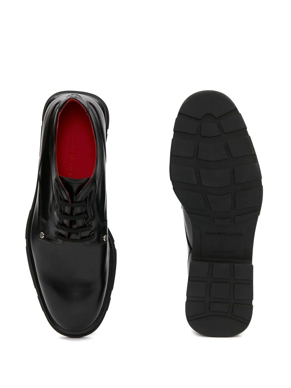 Alexander Mcqueen Slim Tread Laceup Shoes In Black ModeSens
